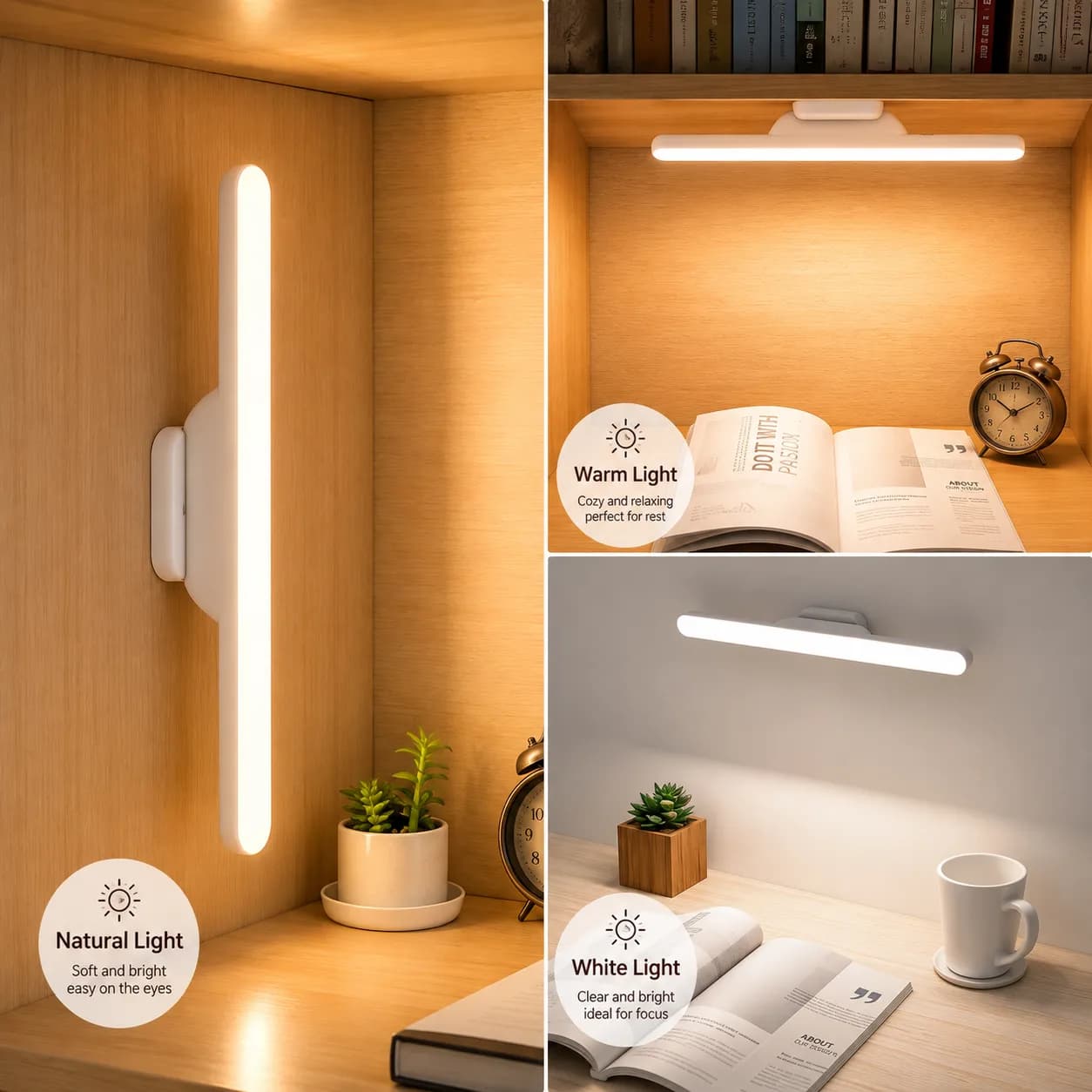 LED Magnetic Desk Lamp Hanging Night Light forStudy Reading Lamp Touch Remote Control LightHome Lighting Lights Wall White Lampu