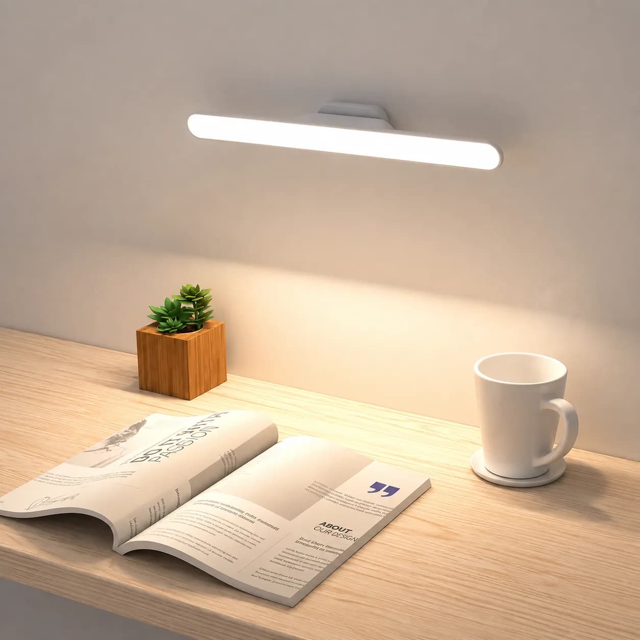 LED Magnetic Desk Lamp Hanging Night Light forStudy Reading Lamp Touch Remote Control LightHome Lighting Lights Wall White Lampu — Image 7 of 7