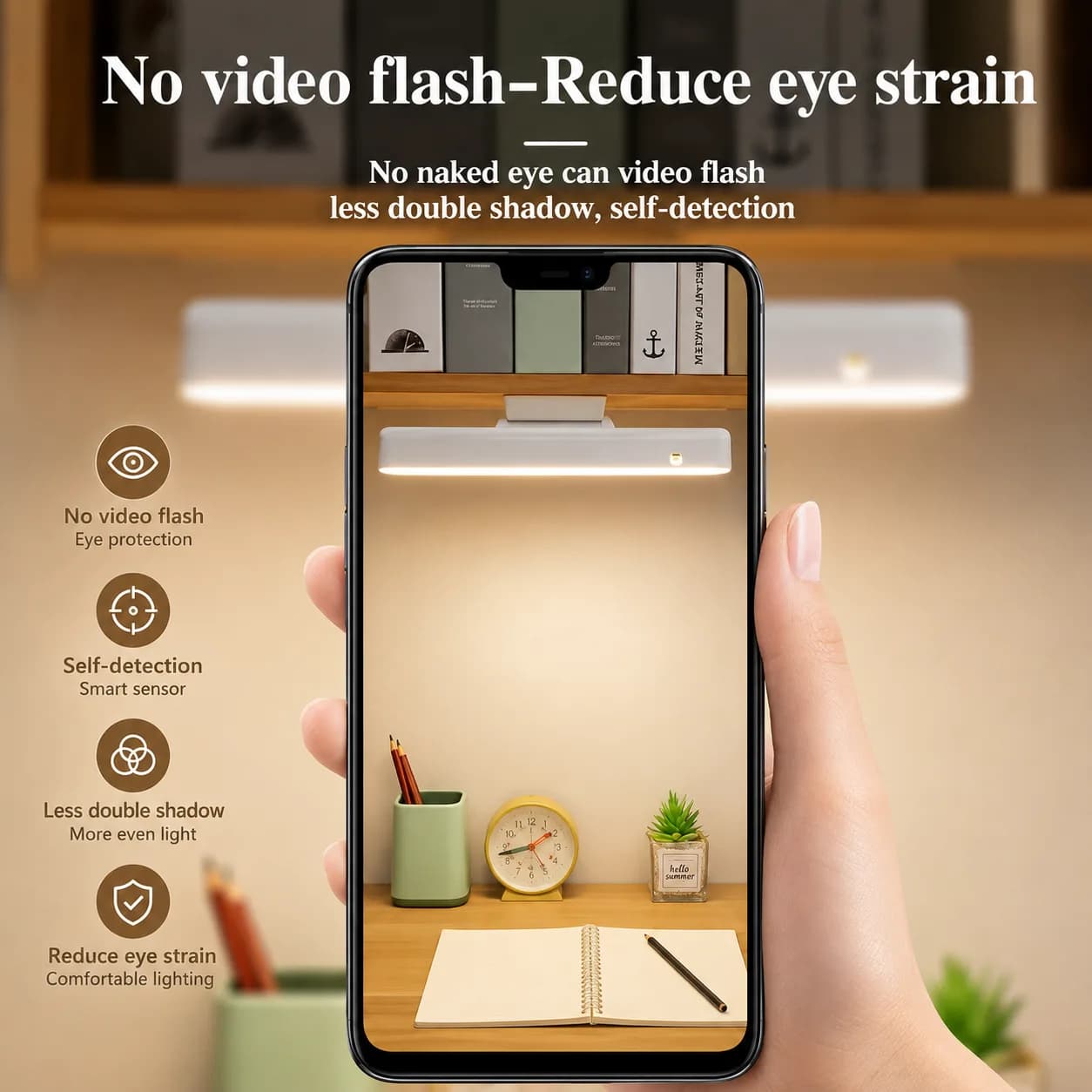 LED Magnetic Desk Lamp Hanging Night Light forStudy Reading Lamp Touch Remote Control LightHome Lighting Lights Wall White Lampu — Image 6 of 7